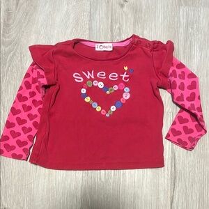 Kids Red Heart Long Sleeve Shirt
